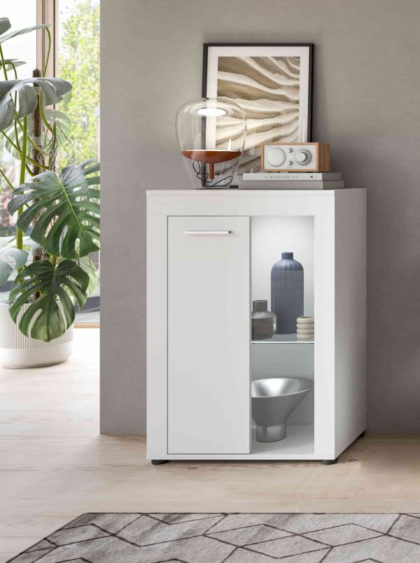 Jam hang/staande vitrinekast wit melamine - Afbeelding 6