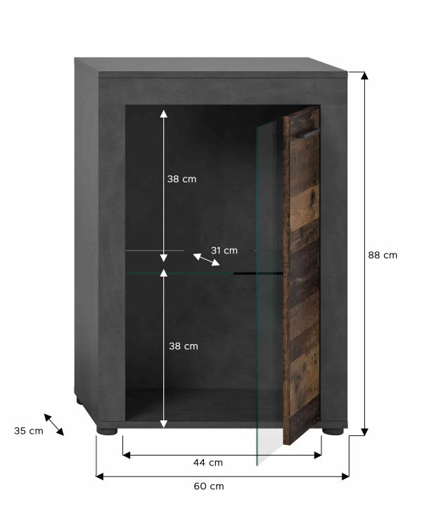 Jam hangende/staande vitrine Oud Hout NB Matera NB - Afbeelding 4