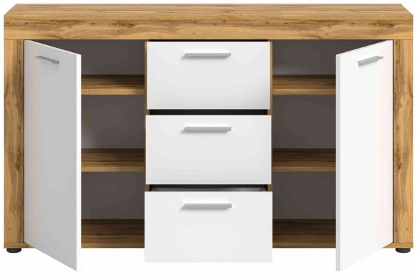 Jam dressoir wit melamine Wotan eiken NB - Afbeelding 3