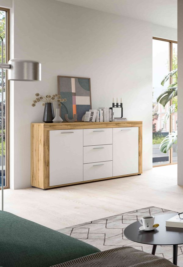 Jam dressoir wit melamine Wotan eiken NB - Afbeelding 6