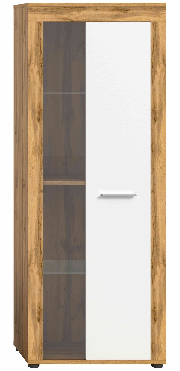 Jam vitrinekast wit melamine Wotan eiken NB - Afbeelding 2