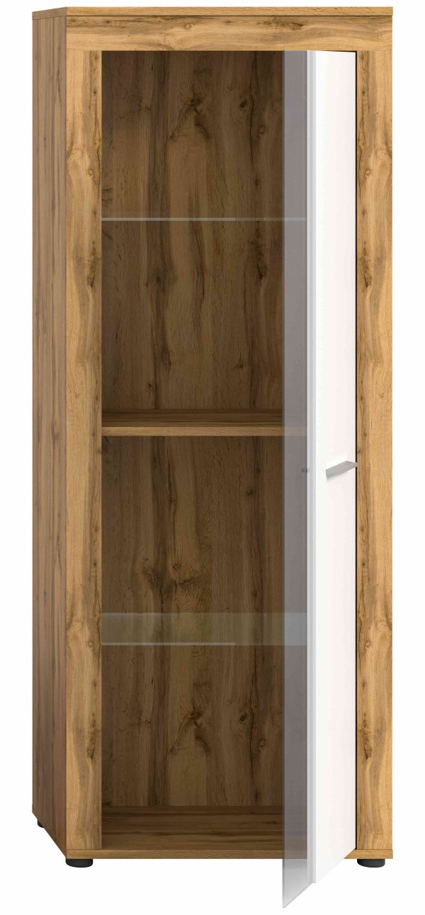 Jam vitrinekast wit melamine Wotan eiken NB - Afbeelding 3
