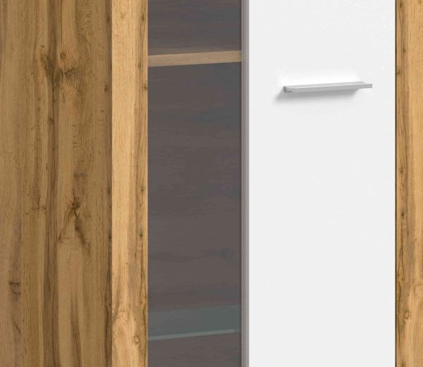 Jam vitrinekast wit melamine Wotan eiken NB - Afbeelding 7