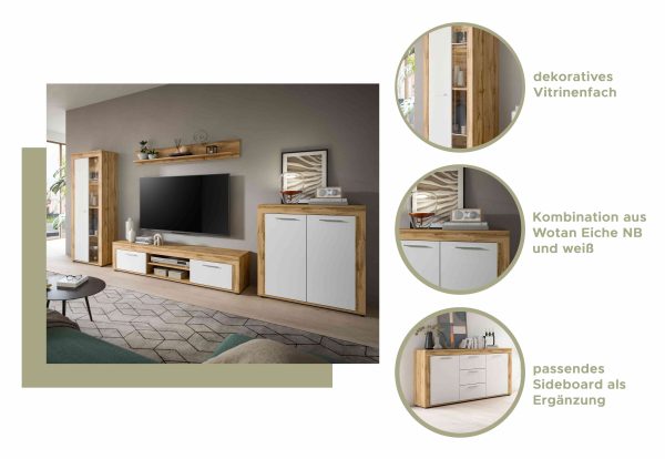 Jam highboard wit melamine Wotan eiken NB - Afbeelding 8