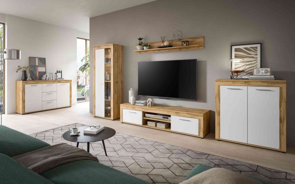Jam highboard wit melamine Wotan eiken NB - Afbeelding 5