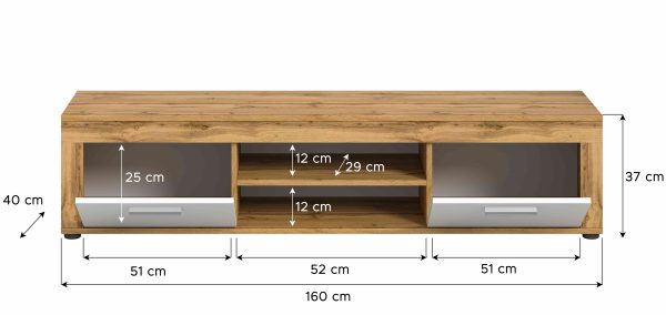 Jam lowboard wit melamine Wotan eiken NB - Afbeelding 4