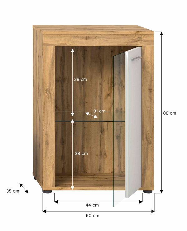 Jam hangvitrinekast wit melamine Wotan eiken NB - Afbeelding 4