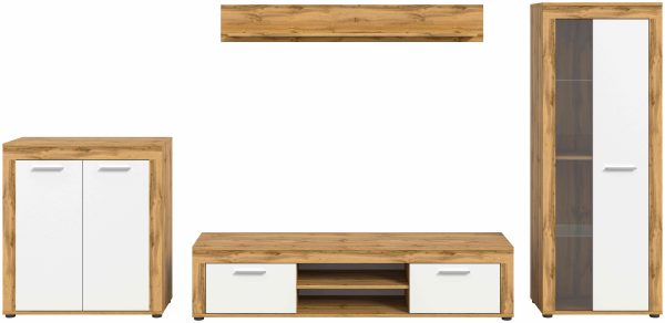 Jam woonkamercombinatie wit melamine Wotan eiken NB - Afbeelding 2