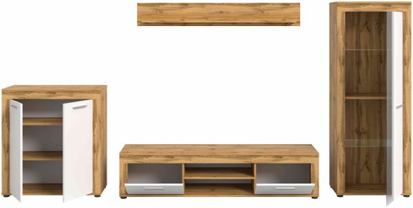 Jam woonkamercombinatie wit melamine Wotan eiken NB - Afbeelding 3