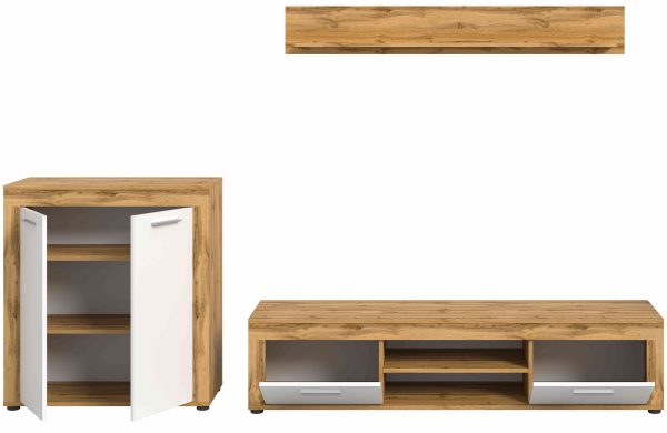 Jam woonkamercombinatie wit melamine Wotan eiken NB - Afbeelding 2