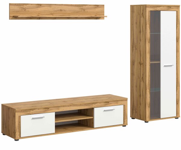 Jam woonkamercombinatie wit melamine Wotan eiken NB