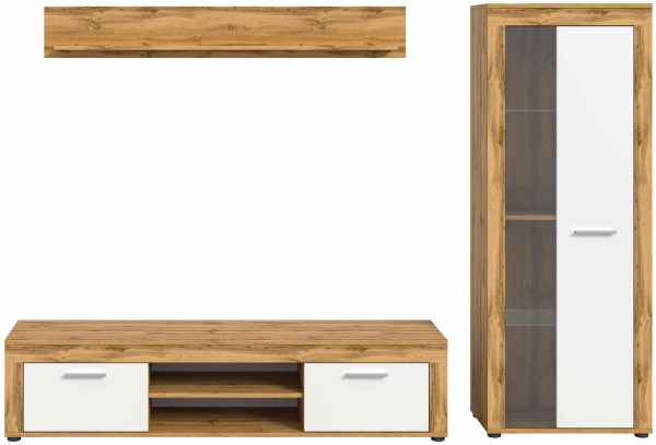 Jam woonkamercombinatie wit melamine Wotan eiken NB - Afbeelding 2