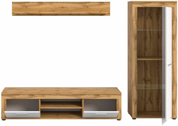 Jam woonkamercombinatie wit melamine Wotan eiken NB - Afbeelding 3