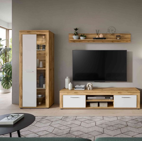 Jam woonkamercombinatie wit melamine Wotan eiken NB - Afbeelding 6