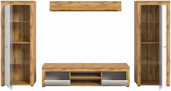 Jam woonkamercombinatie wit melamine Wotan eiken NB - Afbeelding 3