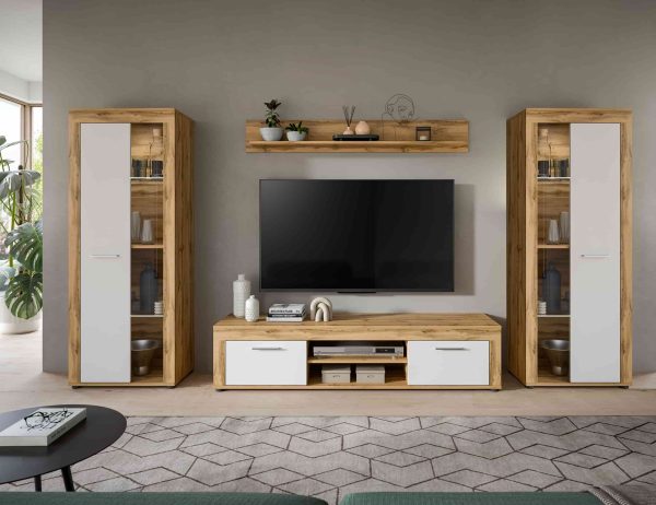 Jam woonkamercombinatie wit melamine Wotan eiken NB - Afbeelding 6