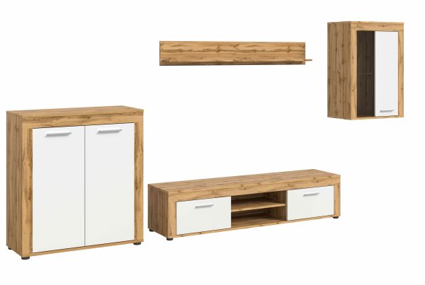 Jam woonkamercombinatie wit melamine Wotan eiken NB