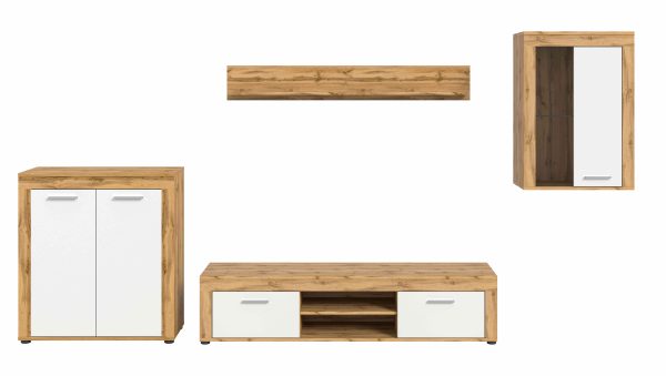 Jam woonkamercombinatie wit melamine Wotan eiken NB - Afbeelding 2