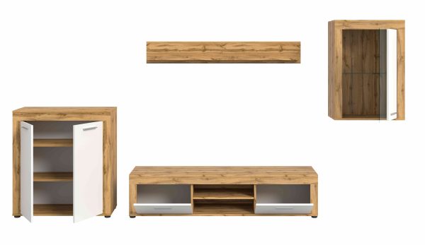Jam woonkamercombinatie wit melamine Wotan eiken NB - Afbeelding 3