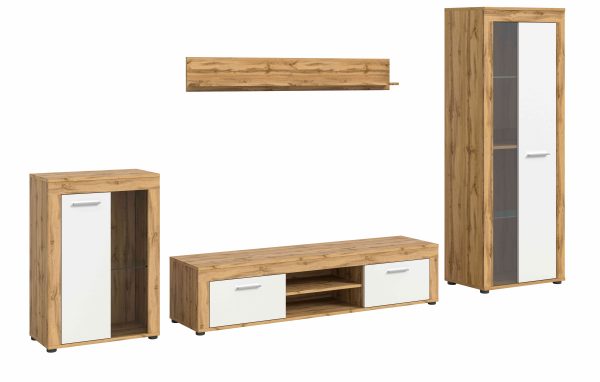 Jam woonkamercombinatie wit melamine Wotan eiken NB