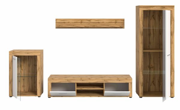 Jam woonkamercombinatie wit melamine Wotan eiken NB - Afbeelding 3