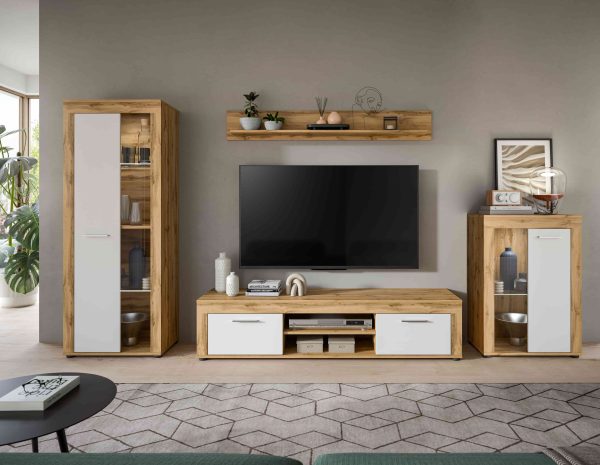 Jam woonkamercombinatie wit melamine Wotan eiken NB - Afbeelding 6