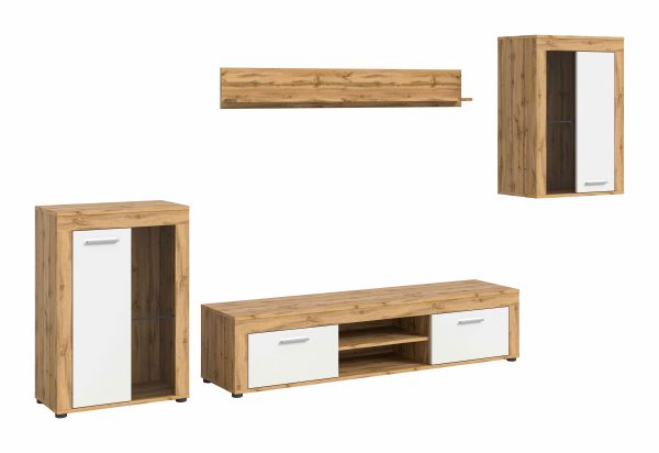 Jam woonkamercombinatie wit melamine Wotan eiken NB