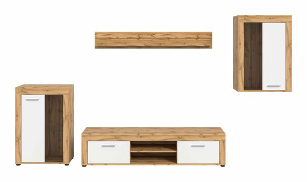 Jam woonkamercombinatie wit melamine Wotan eiken NB - Afbeelding 2