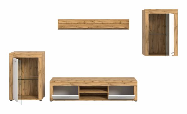 Jam woonkamercombinatie wit melamine Wotan eiken NB - Afbeelding 3