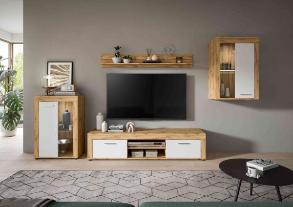 Jam woonkamercombinatie wit melamine Wotan eiken NB - Afbeelding 6