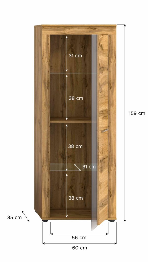 Jam vitrinekast Wotan eiken NB - Afbeelding 4