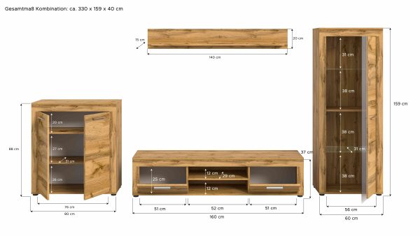 Jam woonkamercombinatie Wotan Oak NB - Afbeelding 4