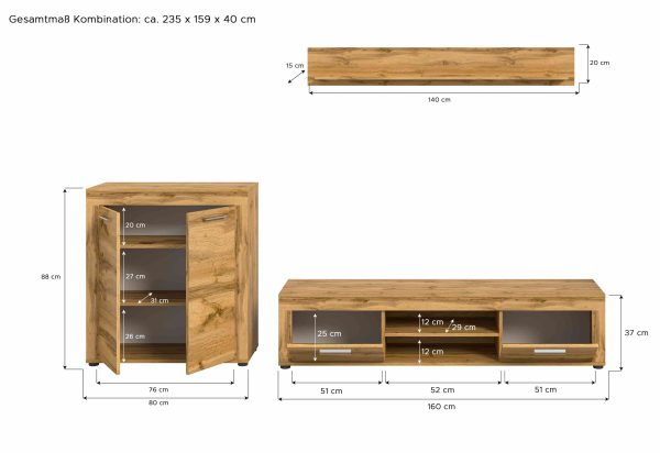 Jam woonkamercombinatie Wotan Oak NB - Afbeelding 4