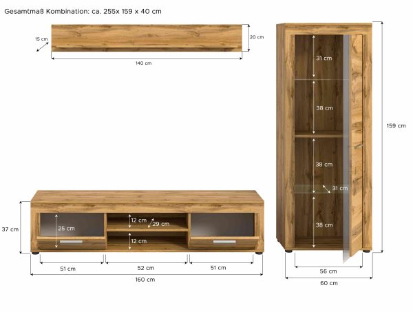 Jam woonkamercombinatie Wotan Oak NB - Afbeelding 4