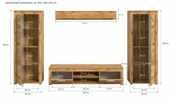 Jam woonkamercombinatie Wotan Oak NB - Afbeelding 4