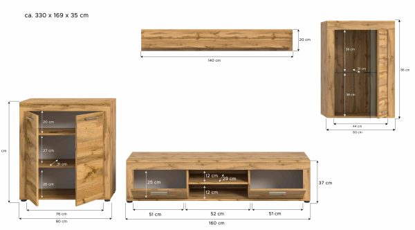 Jam woonkamercombinatie Wotan Oak NB - Afbeelding 4