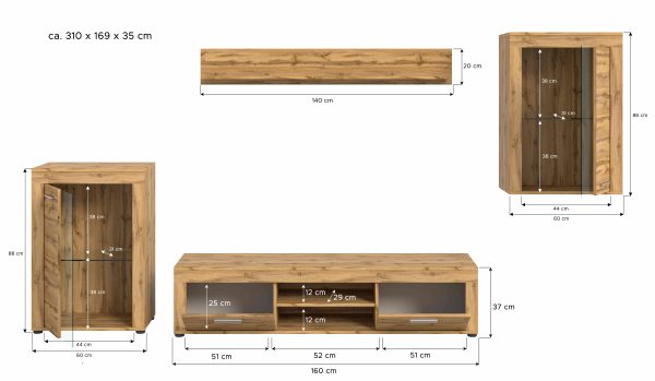 Jam woonkamercombinatie Wotan Oak NB - Afbeelding 4
