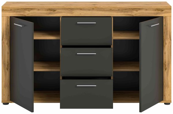 Jam Sideboard grijs melamine Wotan Eiken NB - Afbeelding 3