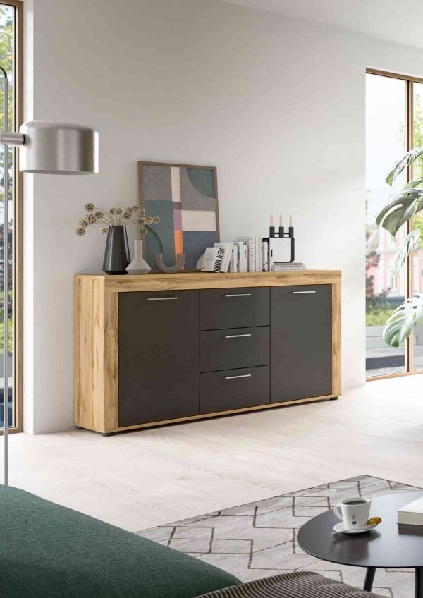 Jam Sideboard grijs melamine Wotan Eiken NB - Afbeelding 6