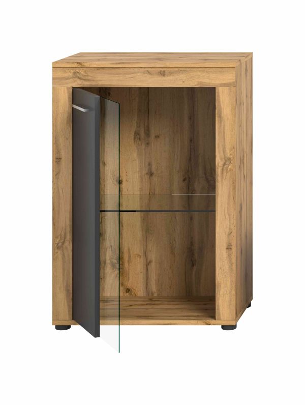Jam hang/staande vitrinekast grijs melamine Wotan Eiken NB - Afbeelding 3