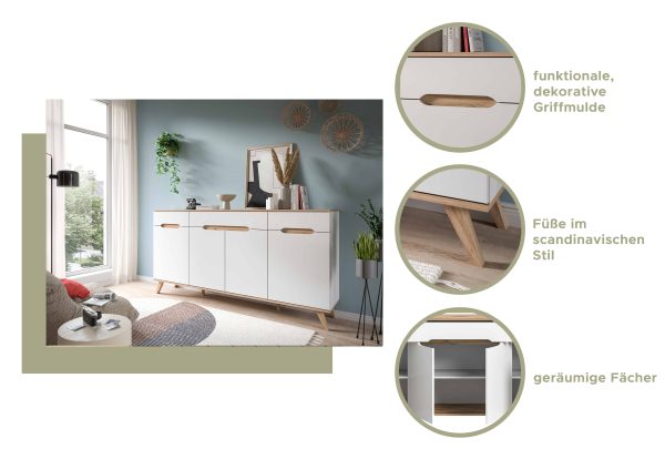 Stockholm dressoir wit NB Nox Eiken NB - Afbeelding 8
