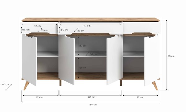 Stockholm dressoir wit NB Nox Eiken NB - Afbeelding 4