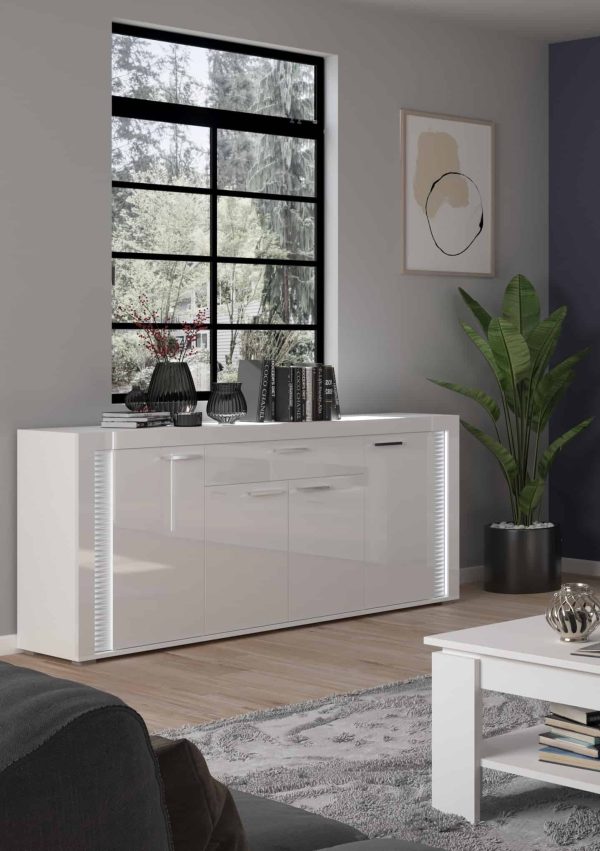 Skylight dressoir wit hoogglans MDF TZ Pasol grijs NB - Afbeelding 9