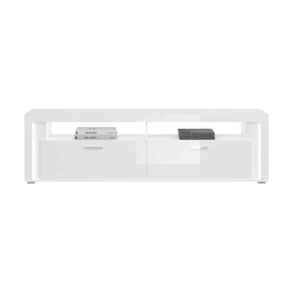 Dakraam lowboard wit hoogglans MDF TZ Pasol grijs NB - Afbeelding 2