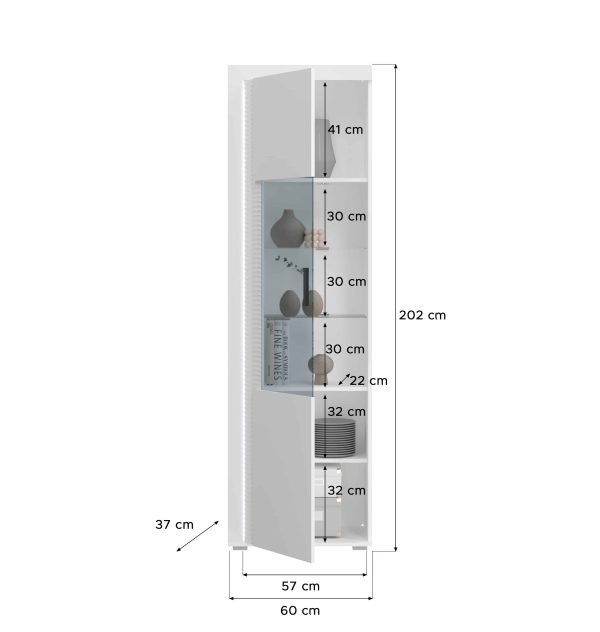 Dakraam woonkamercombinatie wit hoogglans MDF TZ Pasol grijs NB - Afbeelding 3