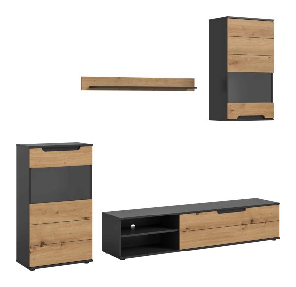 Cajak wandkastcombinatie Artisan Oak NB Balsatgrijs NB