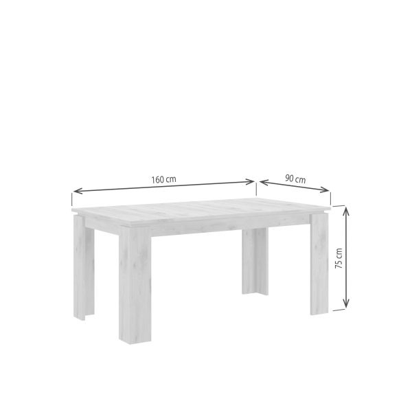 Titan eettafel uitschuifbaar 160/200 wit NB - Afbeelding 4