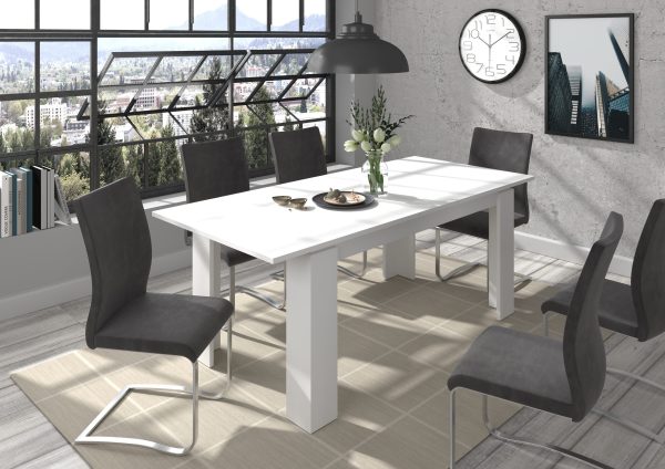 Titan eettafel uitschuifbaar 160/200 wit NB - Afbeelding 7