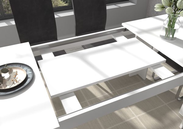 Titan eettafel uitschuifbaar 160/200 wit NB - Afbeelding 8