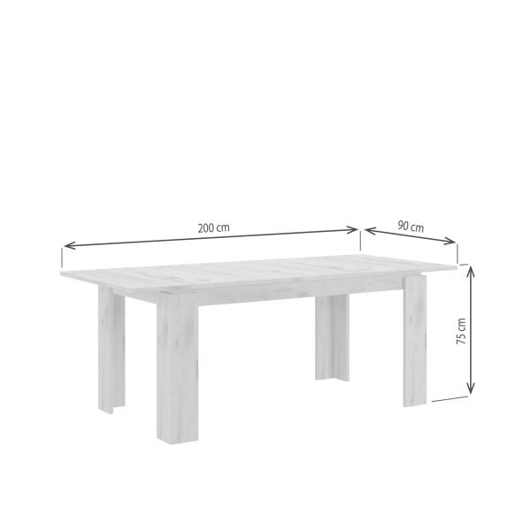 Titan uitschuifbare eettafel 160/200 Nox Eiken NB - Afbeelding 5